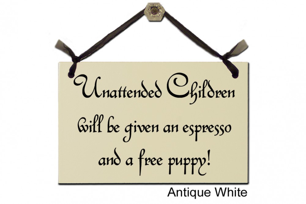 Unattended Children given espresso puppy
